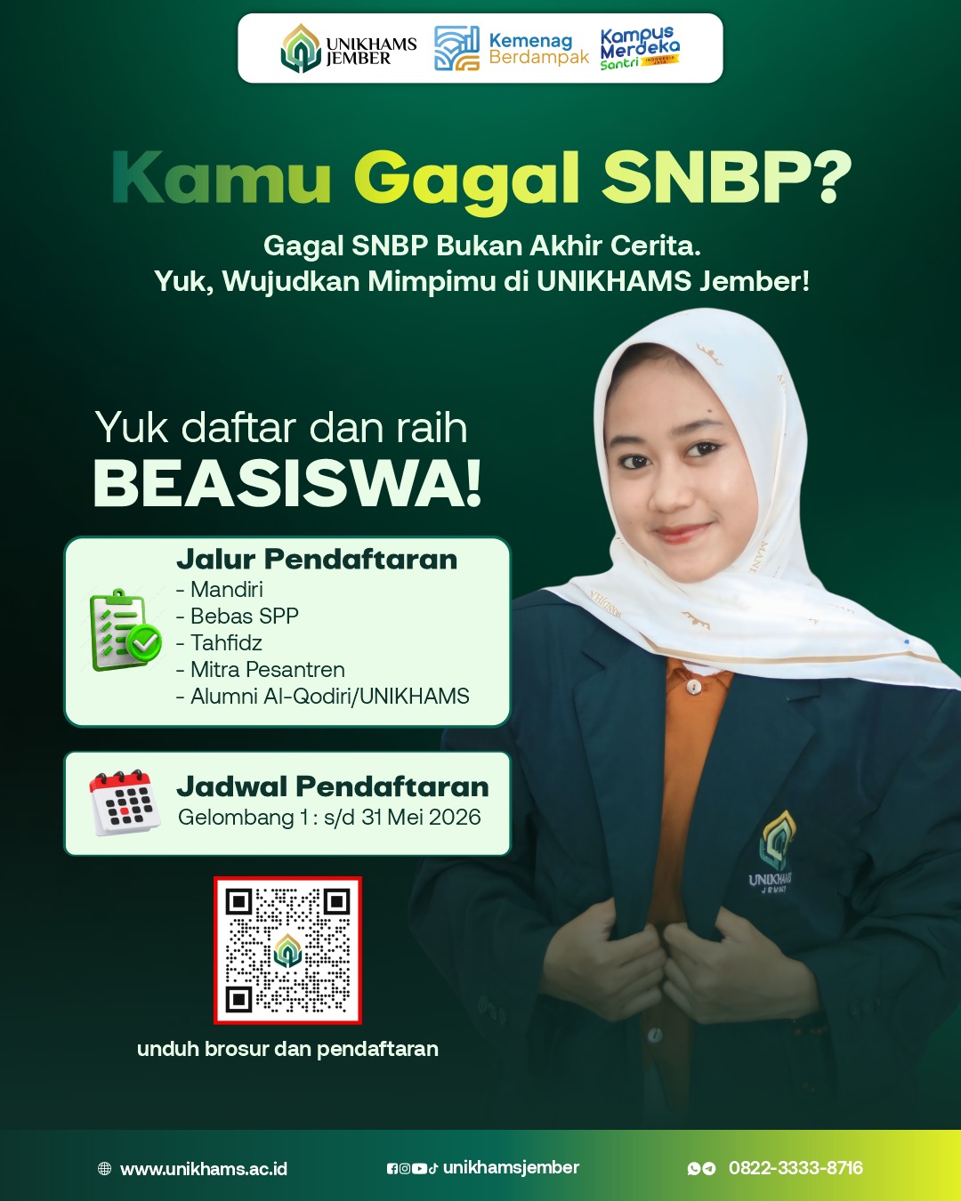 Gagal Seleksi Nasional? Tenang, Masa Depanmu Dimulai di UNIKHAMS Jember!